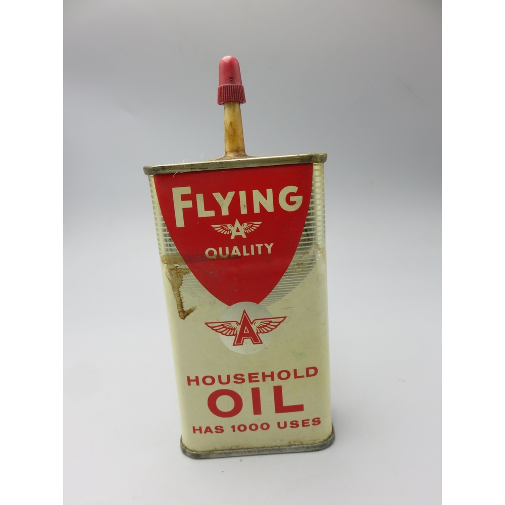 Vintage Flying A Household Oil Tin 4 oz Tidewater Oil Company Gas Oil Sign Can